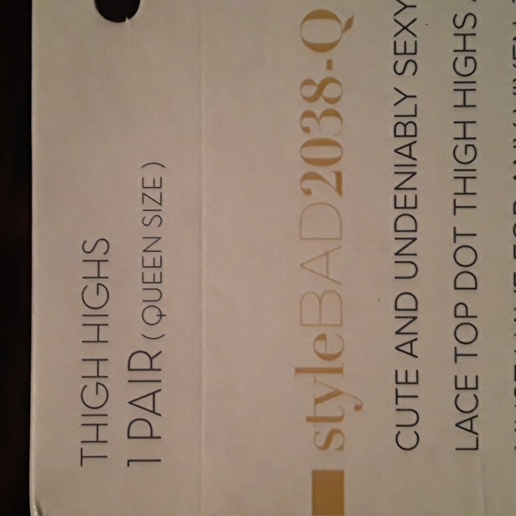 NWT Baci Queen Size Sexy Black  Lace Top Dot Thigh Highs Afterdark By Baci - Picture 6 of 10